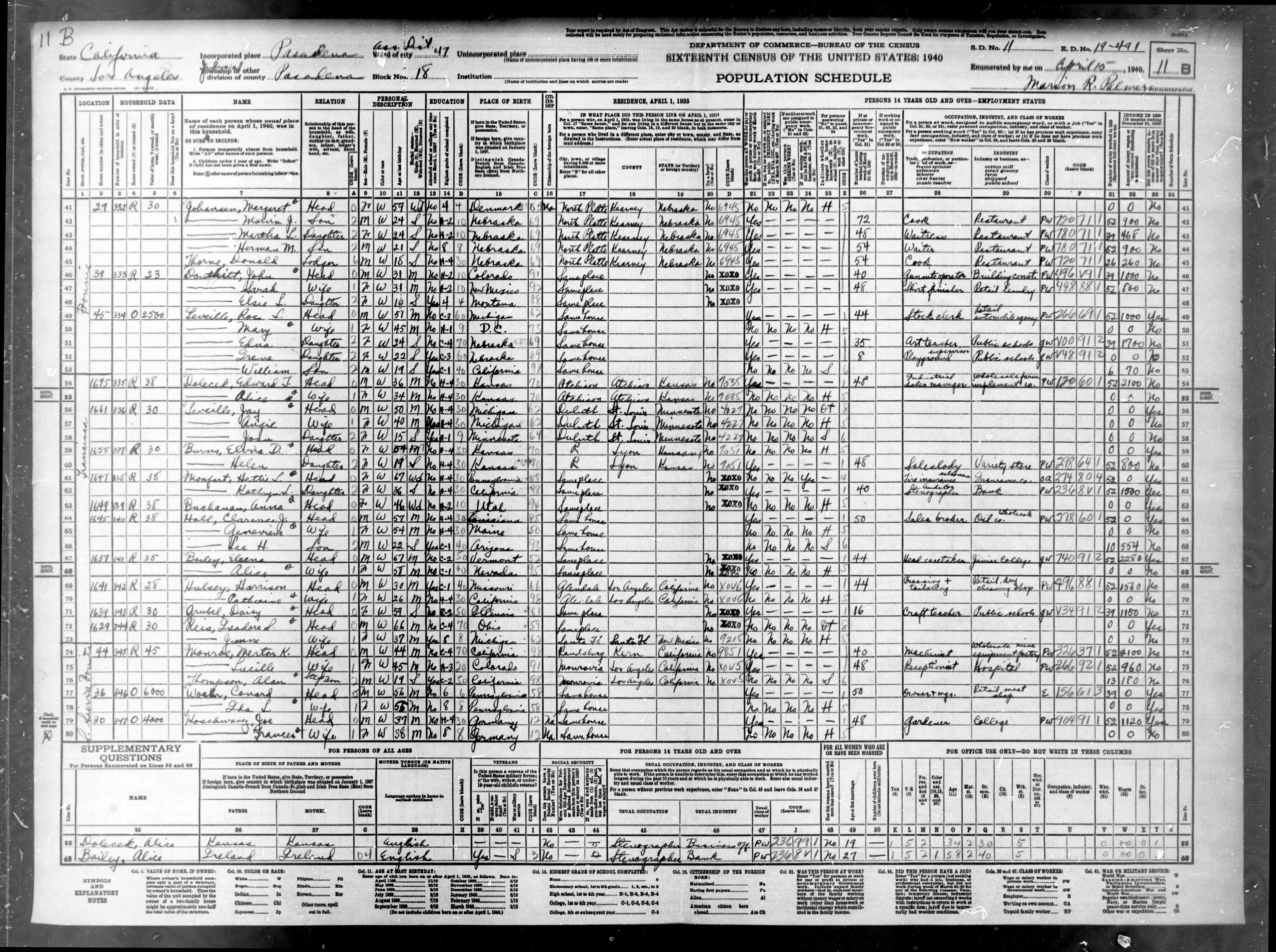 1940 United States Federal Census
