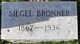 Siegel Bronner - Tombstone